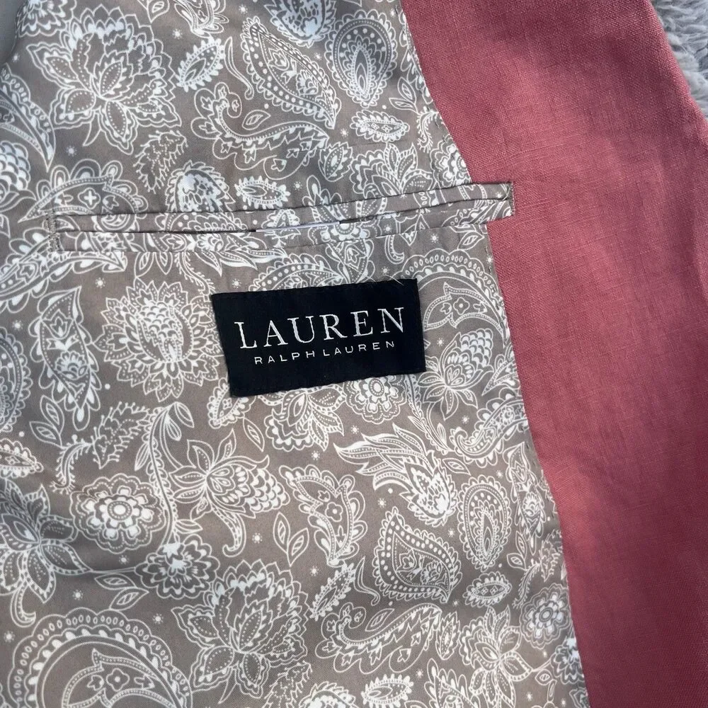Lauren Ralph Lauren Men’s Lassiter Ultraflex Linen Blazer  50R Salmon Red NWOT